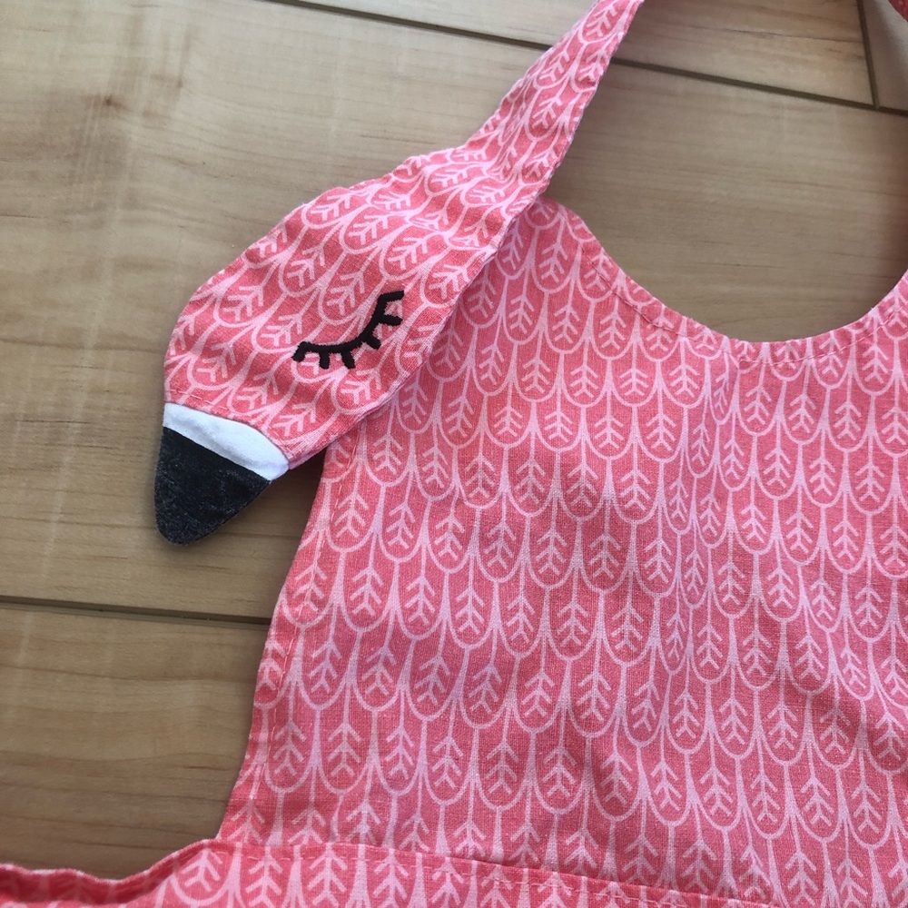 Pink Flamingo Ruffled Kids Apron - Picture 2 of 11